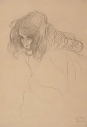 Testa di donna in profilo tre quarti (Studio per il Fregio di Beethoven), 1901-1902